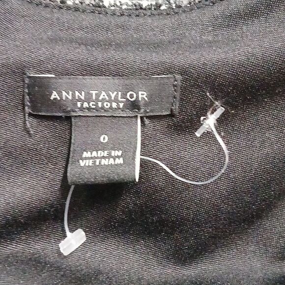 Ann Taylor Factory black white tweed sleeveless dress Sz 0 NWOT - Picture 8 of 8